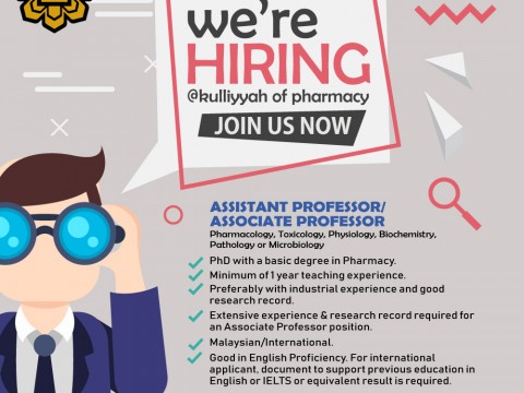Vacancy - Assistant Professor/Associate Professor in Pharmacology, Toxicology, Physiology, Biochemistry, Pathology or Microbiology