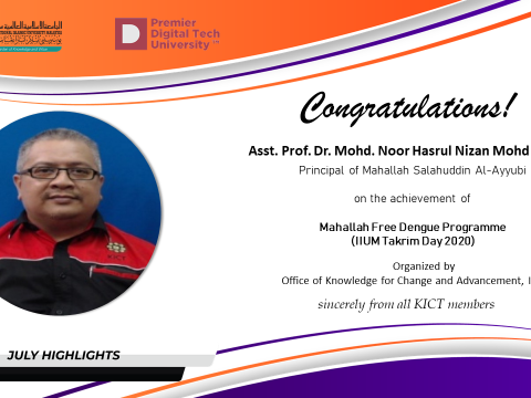 Congratulations  to Asst. Prof. Dr. Noor Hasrul Nizan Mohd Noor