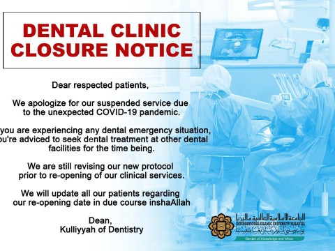 Dental Clinic Closure Notice