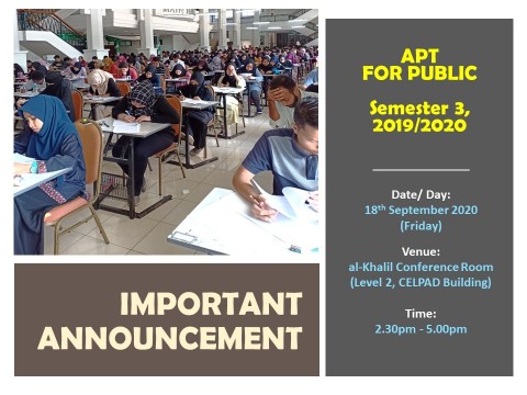 Venue for APT Public, Semester 3, 2019/2020