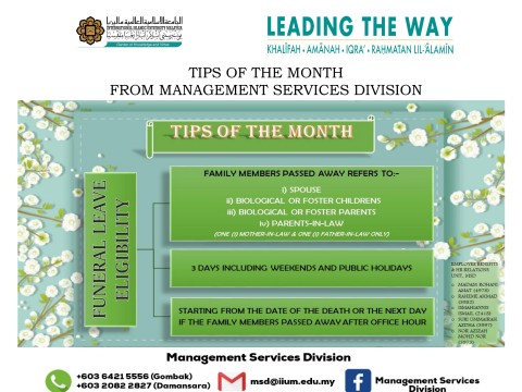 TIPS OF THE MONTH : FUNERAL LEAVE