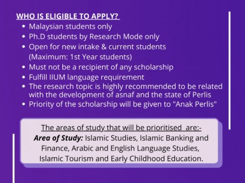 Jamalullail Scholarship (OCT 2021) is now opened for application