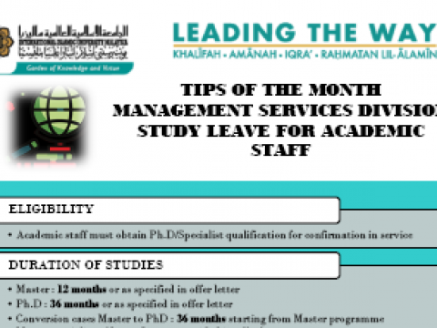Tips of the Month : Study Leave for Academic Staff