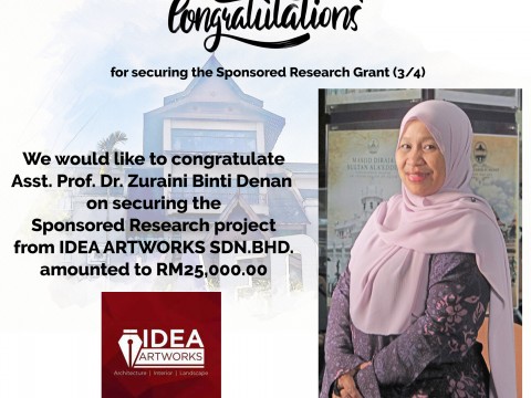 Congratulations for securing the Sponsored Research (3/4)