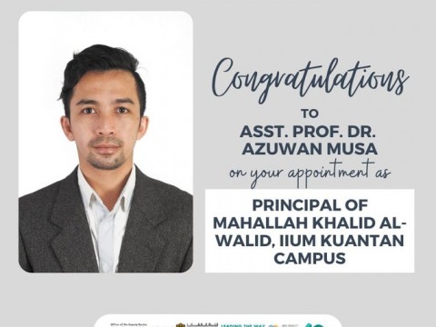 CONGRATULATIONS -  ASST. PROF. DR. AZUWAN MUSA