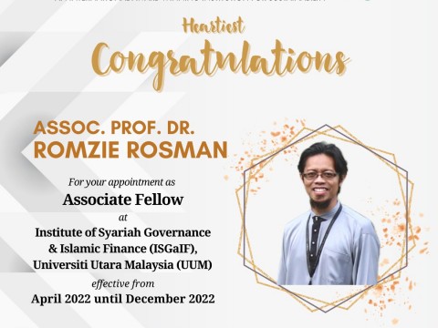 Congratulations to Assoc. Prof. Dr. Romzie Rosman 