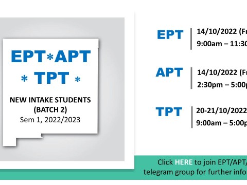 EPT/APT/TPT NEW INTAKE SEM 1, 2022/ 2023 (BATCH 2)