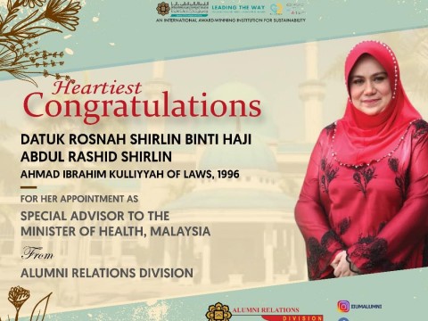 Heartiest Congratulations - Datuk Rosnah Shirlin (AIKOL, 1996)