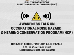 INVITATION   AWARENESS TALK ON   OCCUPATIONAL NOISE HAZARD & HEARING CONSERVATION PROGRAM (HCP)