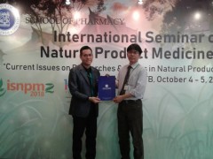 CONGRATULATIONS FOR THE 2ND ORAL PRESENTATION WINNER AT THE INTERNATIONAL SEMINAR ON NATURAL PRODUCTS MEDICINE 2 (ISNPM2)