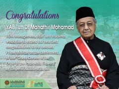 Congratulations YAB Tun Dr. Mahathir Mohamad on the conferment of the “Grand Cordon of the Order of the Paulownia Flowers” by Emperor Akihito of Japan
