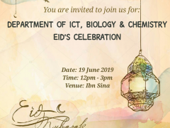News on the Eid’s celebration from Department of ICT, Biology & Chemistry
