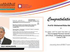 Congratulations to Prof. Dr. Mohamed Ridza Wahiddin