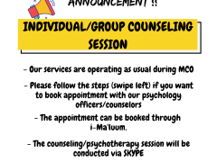 COUNSELING SESSION WILL RUN AS USUAL DURING MCO