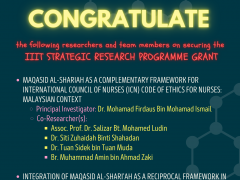 Congratulations on Securing the IIIT STRATEGIC RESEARCH PROGRAMME GRANT