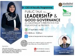 Public Talk on Leadership & Good Governance: An Industrialist's Perspective for Educationist & Students