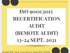 ISO 9001:2015 Recertification Audit (Remote Audit)