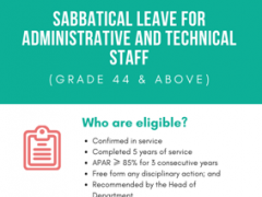 Tips of the Month : Sabbatical Leave for Administrative & Technical Staff