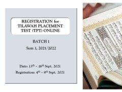 REGISTRATION FOR TPT (BATCH 1), SEM 1 2021/2022