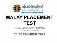 REGISTRATION FOR MALAY PLACEMENT TEST ONLINE