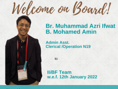 Welcome on Board! Sr. Siti Aizar Shamsudin