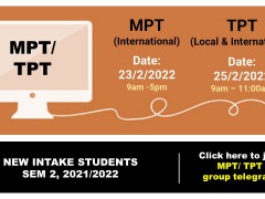 MPT/TPT New Intake Sem 2, 2021/2022
