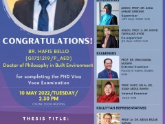 Congratulations for completing the PHD Viva Voce Examination: Br. Hafis Bello