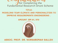 Alhamdulillah and congratulations for completing the research project/ consultation project