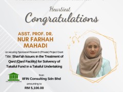 Heartiest Congratulations to Dr. Nur Farhah Mahadi