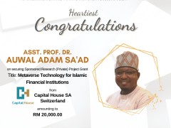 Heartiest Congratulations to Dr. Auwal Adam Sa'ad