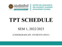 TPT Schedule - Sem 1, 2022/2023
