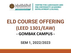 ELD COURSE OFFERING FOR LEED 1301 / EAW (SEM 1, 2022/2023)