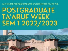 Ta'aruf Session for IIUM Postgraduate Students (New Intake)