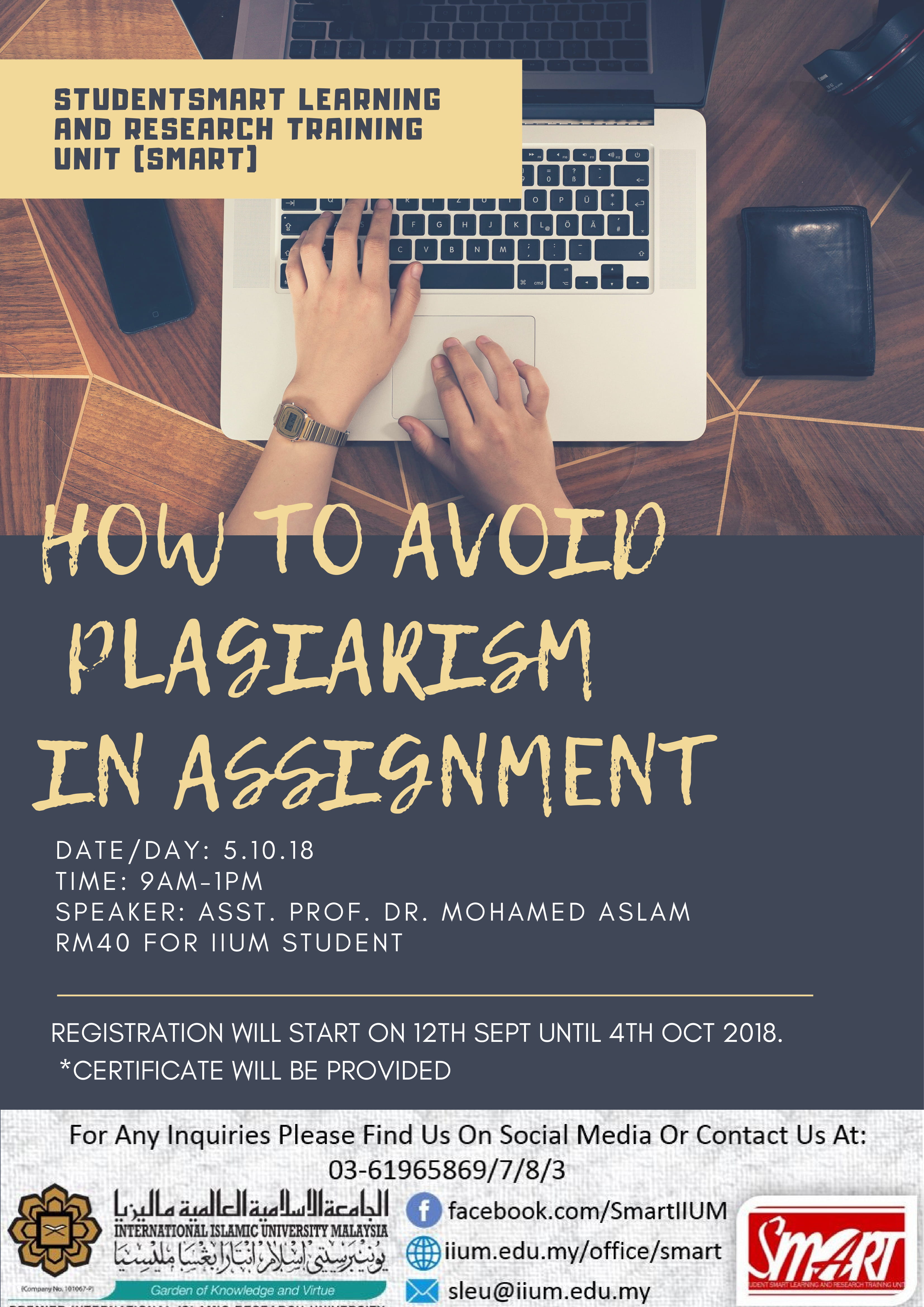 WORKSHOP : HOW TO PLAGIARISM IN ASSIGNMENT