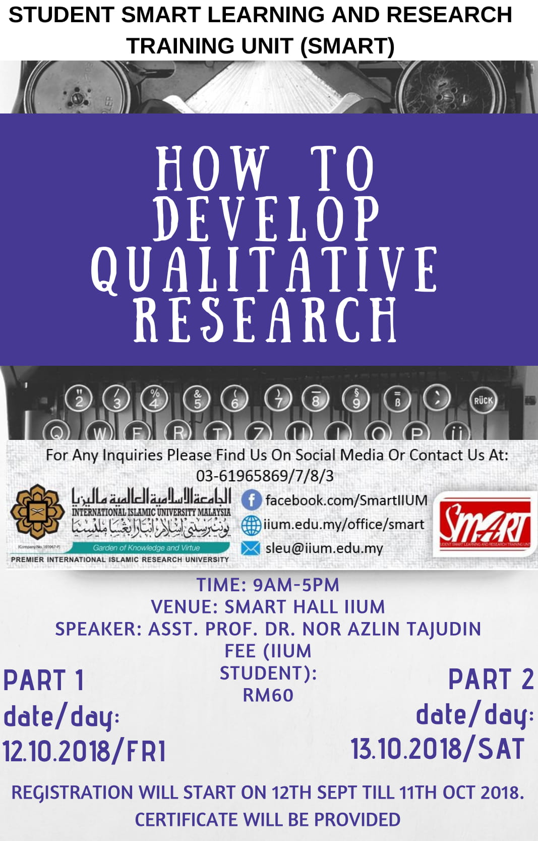 WORKSHOP : HOW TO DEVELOP QUALITATIVE RESEARCH