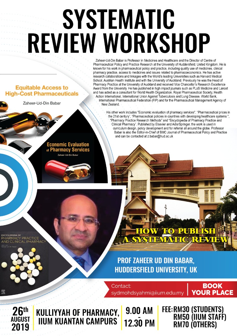 Systematic Review Workshop by Prof. Zaheer-ud-din Babar