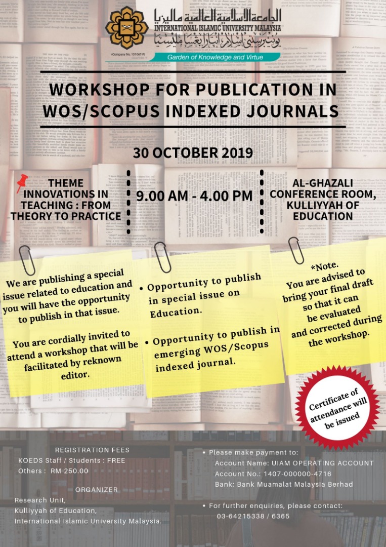 Workshop for Publication in WOS/Scopus Indexed Journal