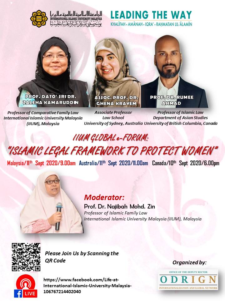 IIUM GLOBAL E-FORUM: ISLAMIC LEGAL FRAMEWORK TO PROTECT WOMEN
