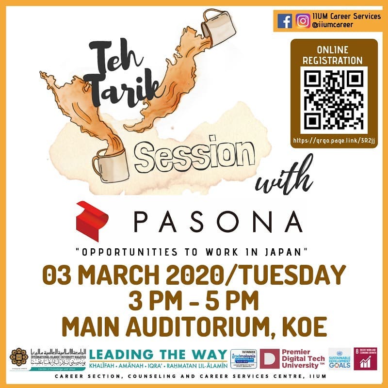 Teh Tarik Session with PASONA - Opportunities to Work in Japan