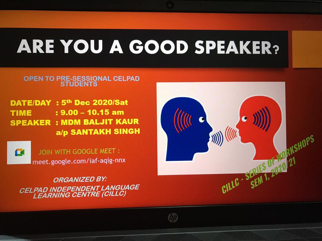 CILLC WORKSHOP : ARE YOU A GOOD SPEAKER?