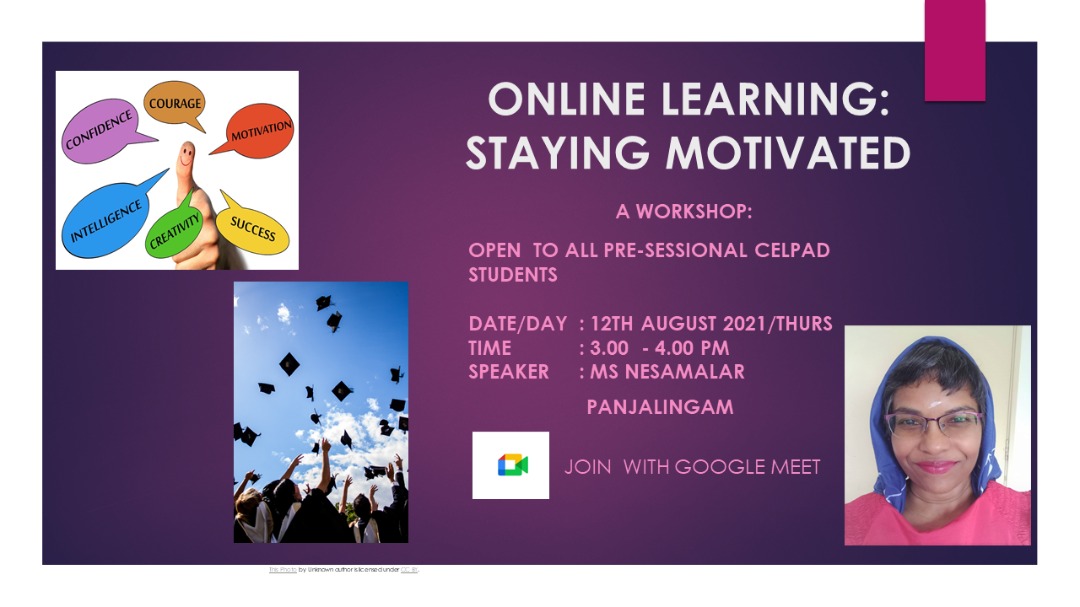 CILLC-SFErA WORKSHOP: ONLINE LEARNING: STAYING MOTIVATED