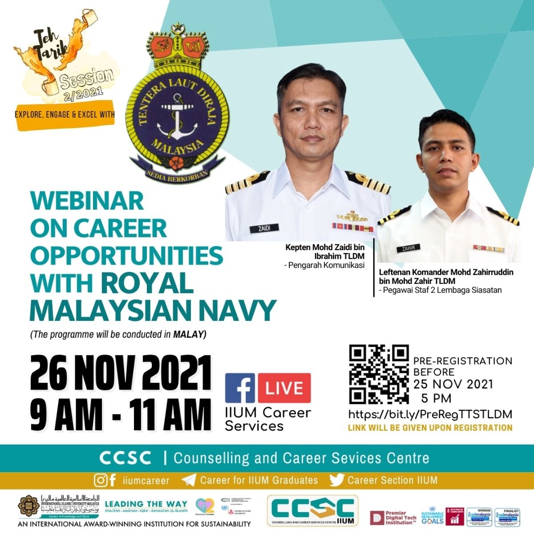 Teh Tarik Session - Webinar on Career Opportunities with Royal Malaysian Navy
