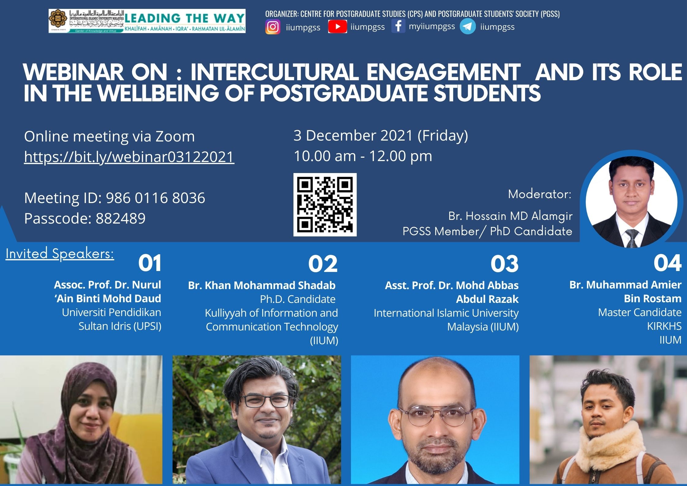 ​INVITATION TO ATTEND WEBINAR ON INTERCULTURAL ENGAGEMENT AND ITS ROLE IN THE WELLBEING OF POSTGRADUATE STUDENTS