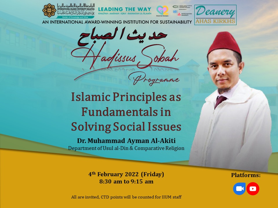 Hadissus Sobah Programme:-Islamic Principles as fundamentals in Solving Social issues