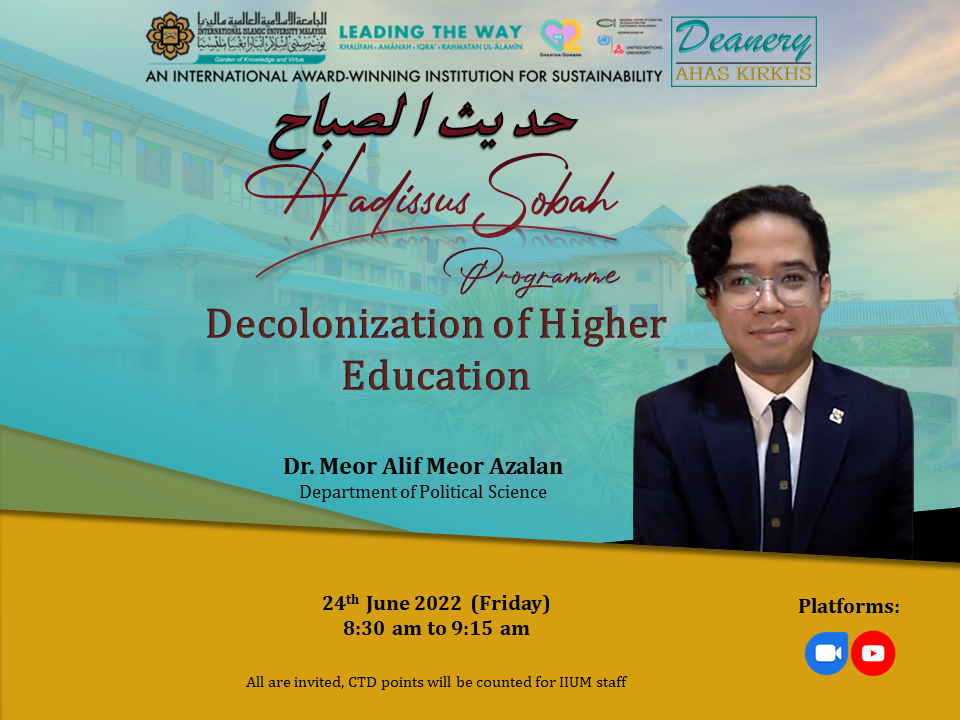 HADISSUS SOBAH PROGRAMME-DECOLONIZATION OF HIGHER EDUCATION