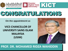 Congratulation Prof Ridza as USIM Vice Chancellor 
