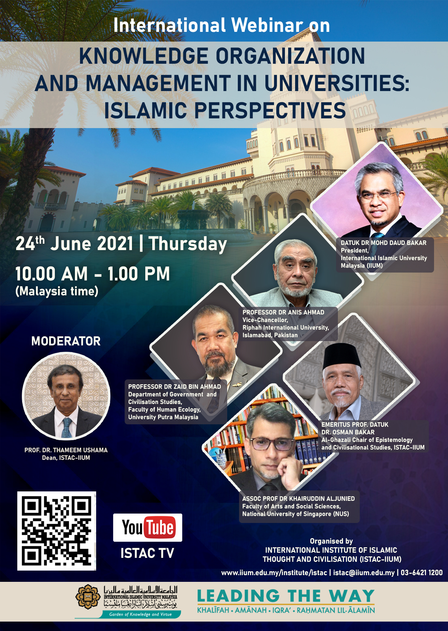 INTERNATIONAL WEBINAR ON KNOWLEDGE ORGANIZATION  AND MANAGEMENT IN UNIVERSITIES:  ISLAMIC PERSPECTIVES